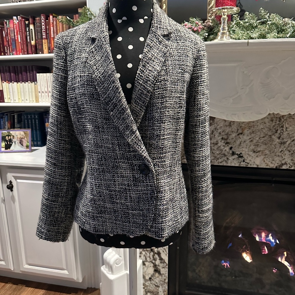 Black and White Tweed look Blazer